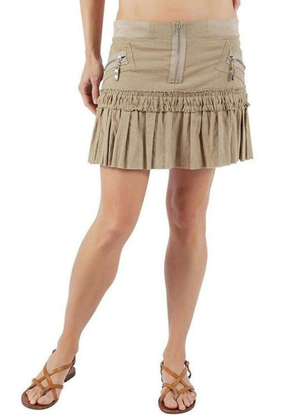 Penny Mini Skirt - Women's Corset Skirt/ Ruffled Bottom